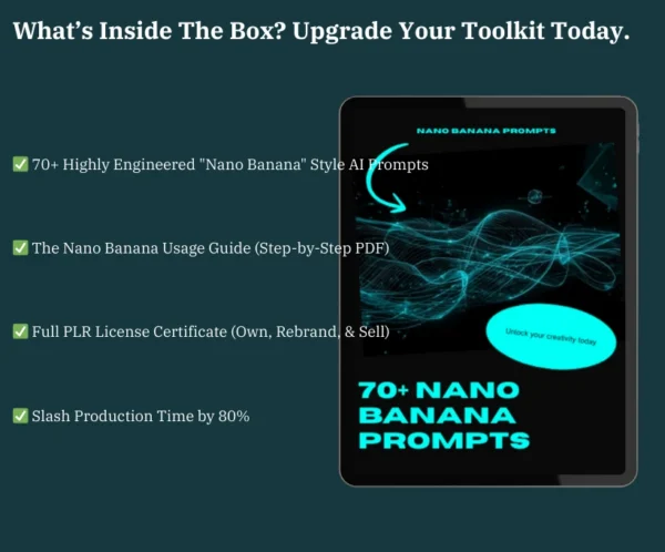 he Value 70+ Nano Banana Prompts – The Ultimate AI Prompts Bundle for Unique Content & PLR Success